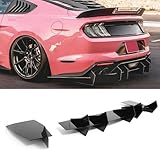 skkyoro Rear Bumper Diffuser for Ford Mustang GT W/Quad Exhaust Version 2018-2023 Glossy Black ABS Rear Spoiler Lip Only Fit with Quad Exhaust (for Quad Exhaust Version)