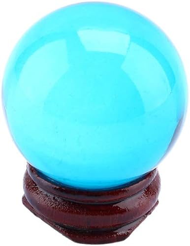 Miniatura 7 de AYNEFY Bola de esfera de cristal, 1.575 in de cuarzo azul lago, esferas curativas con soporte, bola asiática, meditación curativa, esfera de piedras