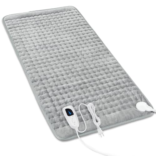 Image of Heating Pad,Electric Heating Pads,Heating Pad for Back,Gray,33x17 Inch | Heating Pads for Shoulder,Neck,Abdomen,Knee,Arms,Legs,Heat Pad for Birthday Father Mother Gift Women Men,6 Heat Settings