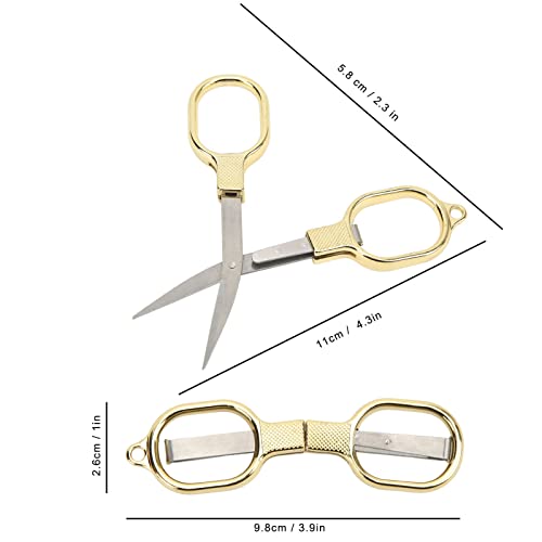 Tesoura dobrável, tesoura portátil para viagem, fio de aço inoxidável, corte de papel, costura, bord