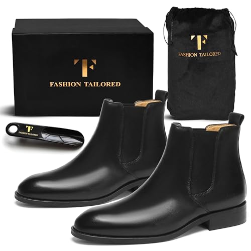 Fashion Tailored Mens Chelsea Boots - Casual Dress Boot with Leather Sole- Rugged Style and Functionality - Rounded Toe3