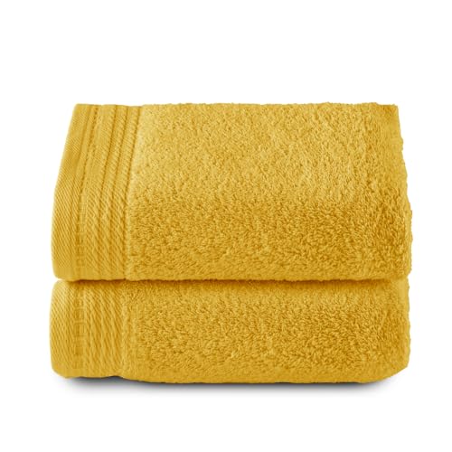 Top Towel - Premium - Grandes Serviettes de Bain - Serviettes de Bain - 2 essuie-Mains - 50 x 100 cm - 100% Coton - 600 grammes - Citron Top Towel - Premium - Grandes Serviettes de Bain - Serviettes de Bain - 2 essuie-Mains - 50 x 100 cm - 100% Coton - 600 grammes - Citron