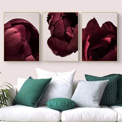 Broderie diamant fleur rose rouge Jaxiaco 3 pack peinture diamant complet 70x95cm Y-56 pour loisirs
