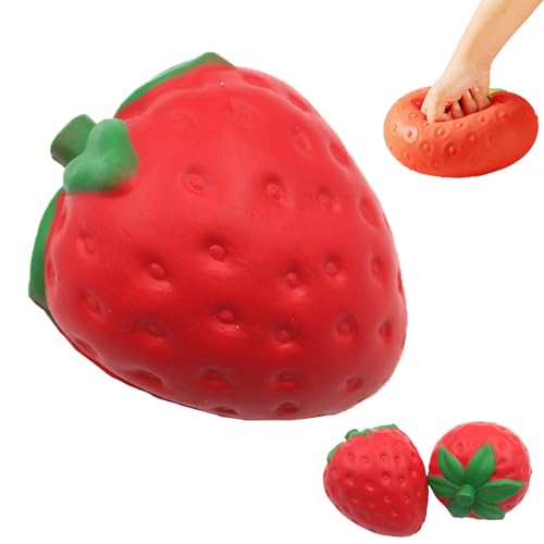 Giant Strawberry Squishy Jumbo, Squeezy Strawberry Stress Ball, Jumbo Squishy Strawberry Fidget Adults, Squishy Toys Large Strawberry, Party Favor Slow Rise Pressure Release Toy (3.14 x 1.96 in)