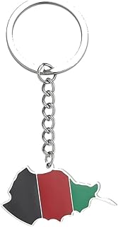 Afghanistan Map Flag Pendant Keychain For Women Men National Map Key Ring Stainless Steel Jewelry Gift