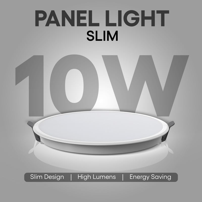 Image of elleys' Polaris Round LED Panel Light - 10W (Cool White) | Tested Upto 4kV Surge Protection | Recessed Ceiling led Light Downlight for Home & Commercial (2 Pcs)