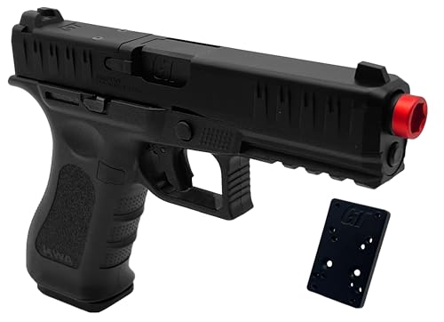 KWA ATP-GT Training Pistol Airsoft Gun 6mm Gas Blowback Optic Ready Slide with Included Optic Adapter Plate, High Performance NS3 Airsoft Green Gas System Front Picatinny 1913 Rail 22 Round Magazine