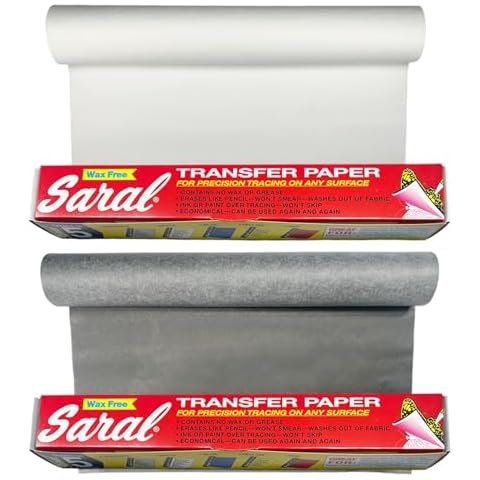 Saral Paper Corp Wax Free Transfer Tracing Paper - Graphite and White - Two 12 Inches x 12 Foot Rolls (One Roll Per Color) Cover