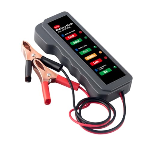 RevpoltIQ Car Battery Tester 12V Digital Alternator Detector Multi Functions Battery Checker Analyzer with 6 LED Indicator for Car Motorbike