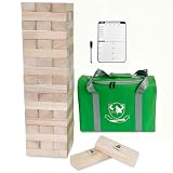 Jac & Mok Tumble Tower Game Wooden Blocks Stacking Timber Game Includes Carry Case (Classic, 56 Wooden Blocks)