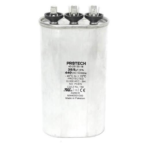 43-22362-07 - OEM Oval Replacement Dual Run Capacitor 35 + 5 UF/MFD 440 Volt Fits Rheem