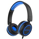 IMYB Kinder kopfhörer, Kopfhörer für Kinder mit Kabel, faltbar, Stereo Sound, Sichere Lautstärkebegrenzung, 3,5 mm Jack, Over Ear Kinderkopfhörer für Schule, Junge, Mädchen, Tablet, PC, Schwarzblau