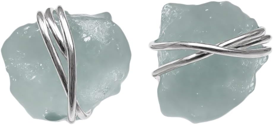 Raw Aquamarine Stud Earrings, Rough Stone Earrings in 925 Sterling Silver, March Birthstone Jewelry, Natural Crystal Earrings, Handmade Gift for Women, Pisces Zodiac Sign