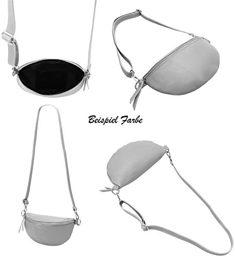 SH Leder ® Karla G359 Heuptas voor dames en heren, uniseks heuptas voor festival, reizen, buiktas, middelgrote crossbody bag, dames, leren tas, 27 x 15 cm, zwart, Medium - Image 6