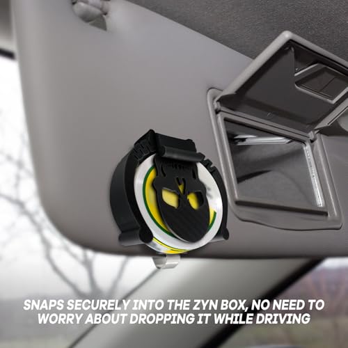Image of Car Visor Clip Holder for ZYN,Universal high-Temperature Resistant Sun Visor Accessories for Nicotine Bag cansInterior Car Accessories for Organization,Fit Most of The Auto (Black Skull)