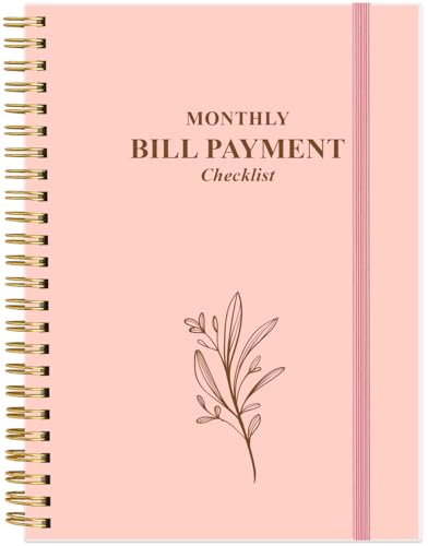 Monthly Bill Payment Checklist - Monthly Bill Organizer & Planner for Personal Budgeting Financial Bill Payment Tracker Notebook 5.8 x 8.5 Pink
