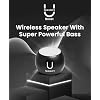 Fashionit U Speakers Boost Mini Bluetooth Speaker with Subwoofer | Small Bluetooth Speaker Wireless | Portable Blue Tooth Bass for Home, Travel, Beach, Outdoor | Water Resistant | Black
