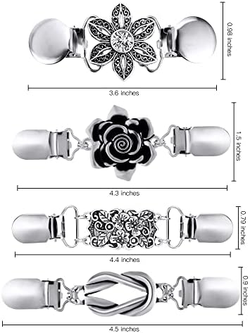 CRAFTYMELODY 8 Stück Vintage Brosche Clips - Pullover Schal Clips Mit Kette