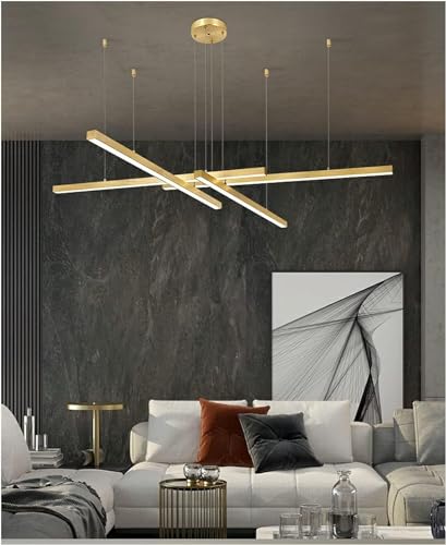 Lámpara colgante LED moderna minimalista en oro cepillado y negro de diseño kxtmm