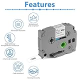 OFFCUP Label Tape Compatible for Brother Label Printer, 4pcs 12mm x 8m Label Maker Tape, 0.47 Laminated Multipurpose Labels for TZe-231 GL-200 PT-H105 PT-1000 H100R PT-E100 PT-D210 PT-D400 (Grey) - Image 3