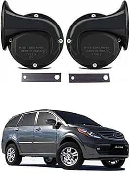 EIAC Universal Windtone Jalwa Horn (2 and 4 wheelers), Black color, Heavy plastic body, Set of 2, 12V voltage For Aria Universal For All Models