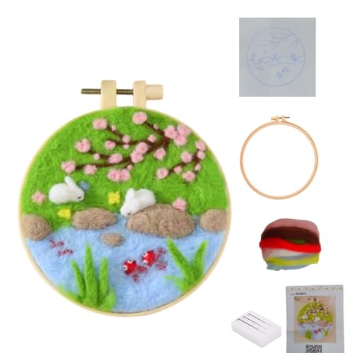 Image of Fazanwey Needle Felt Starter Set,Felting Kits for Beginners Adult Needle Felting Kit Beginner Wool Felting Kit (Pond)