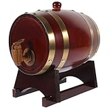 FIXOSHEE Barril de Vino de Madera 15 L Color Marrón Rojizo para Almacenamiento y Añejamiento de Cerveza, Licor y Whisky, Dispensador para Bar y Eventos Sociales