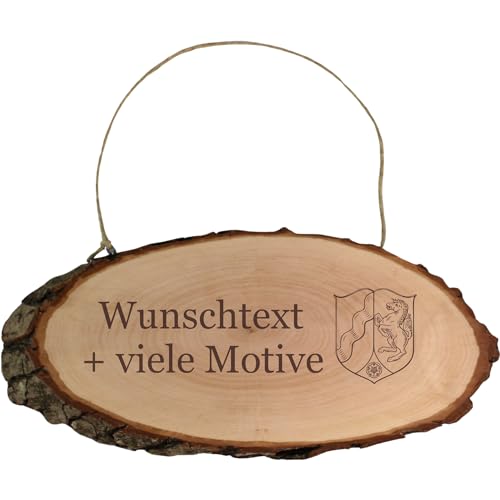 Wappenschild - Türschild personalisiert mit Gravur und Motive wie Bundesland Wappen, Länder Flaggen, Heimatschild aus Holz als Geschenkidee und Wanddekoration Wappenschild - Türschild personalisiert mit Gravur und Motive wie Bundesland Wappen, Länder Flaggen, Heimatschild aus Holz als Geschenkidee und Wanddekoration