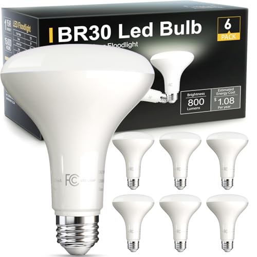 TJOY BR30 5000K 6PACK BR30 LED Bulbs, Indoor Flood Lights CRI80 9W Equivalent 65W 5000K Warm White