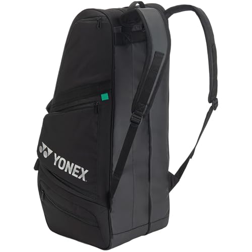 YONEX Gearlogic 6-Pack Tennis Racquet Bag | Durable Lightweight Multi-Compartment Adjustable Tennis Gear Bag with Backpacks Straps & Shoe Compartment, Black