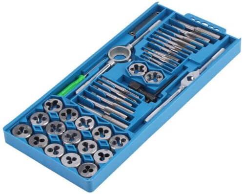 40pcs M3-M12 Tap and Die Set with Wrench Thread Gauge Screw