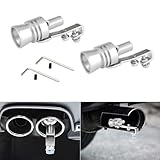 HEVLE 2PCS Car Turbo Whistle Exhaust Pipe Sounder, Car Blow Valve Tip Metal Simulation Muffler, Exhaust Tailpipe Blow Off Valve Aluminum Universal Car Accessories for Most Cars Motorcycles (Silver)