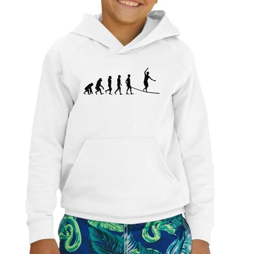 Sweat à capuche enfant slackline motif évolution du slacklining en coton premium - 2