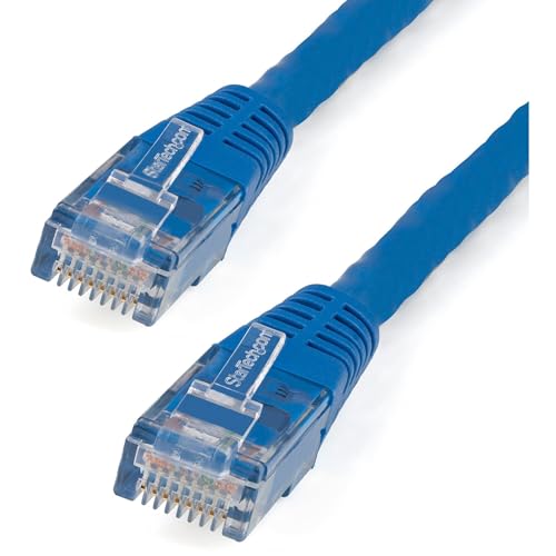 Image of StarTech 6ft CAT6 Ethernet Cable - Blue CAT 6 Gigabit Ethernet Wire -250Mhz 100W PoE RJ45 UTP Molded Network Patch Cord with Strain Relief (C6PATCH6BL)