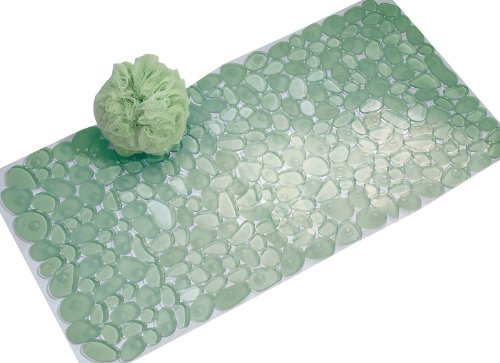 iDesign Pebblz Non-Slip Suction Bath Mat for Shower, Bathtub - Green 26