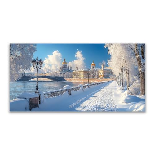 Toile paysage d'hiver design pour créer un cocon relaxant dans votre chambre