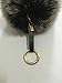 Roniky Newest Large Genuine Fox Fur Pom Pom Keychain Bag Purse Charm Gold Ring Fluffy Fur Ball (5.1
