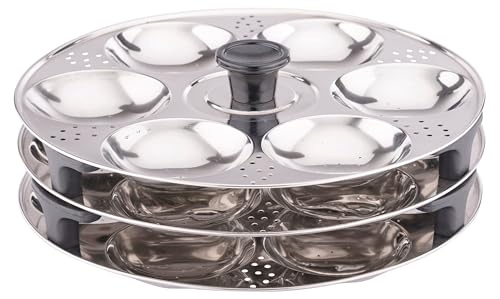 Image of Coconut Stainless Steel Idli & Dhokla Steamer 4.5L | 20 Idli Capacity | Heavy Gauge | Induction & Gas Compatible | Sandwich Bottom | Multipurpose Steamer with SS Lid for Momos & Veggies