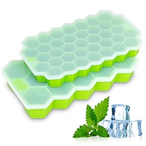 iNeego Ijsblokjesvorm Siliconen BPA-vrij Ijsblokjeshouder met Deksel Stapelbare Gemakkelijk te Verwijderen, voor Whisky…