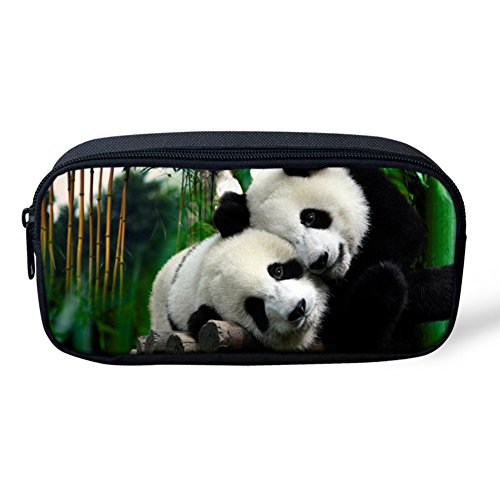 Coloranimal Cute Panda Couple Print Pencil Pen Stationery Case for Kids