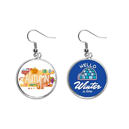 Pendientes de gota con diseño de ilustración de otoño para regalar en invierno