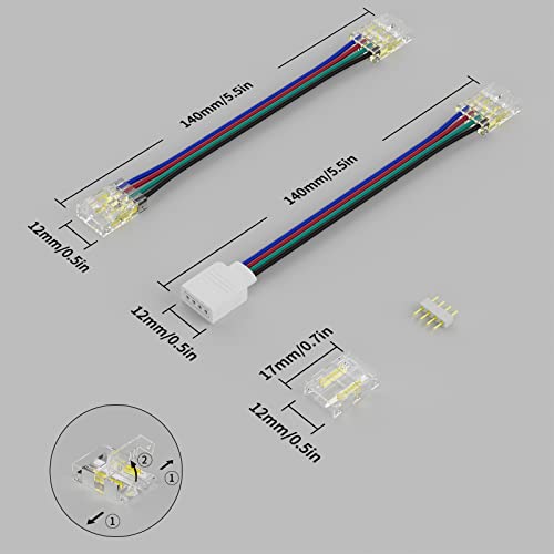 PAUTIX RGB COB LED Strip Connector Set,Included 4-Pin Connector - Image 2