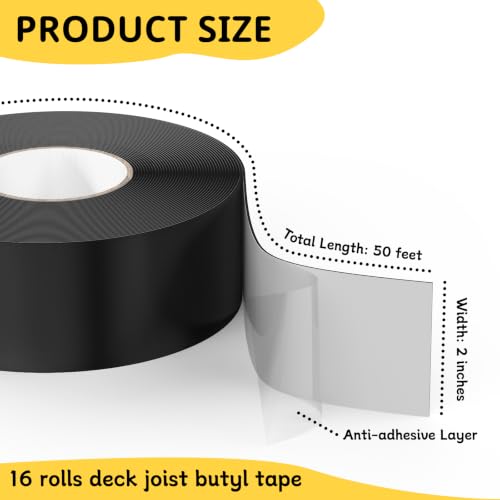 Image of Joist Tape for Decking 2'' X 50', 16 Rolls Waterproof Deck Tape