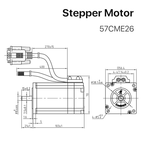 Moteur pas à pas boucle fermée 57CME26 avec encodeur haute précision 5A - 5