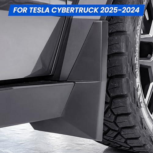 Image of BarBaren for Tesla Cybertruck Mud Flaps 2024, 4 PCS Splash Fender Compatible with Cybertruck Accessories 2024+, PP+TPO Mud Guards Front & Rear Tire All Weather Vehicle Sediment Protection