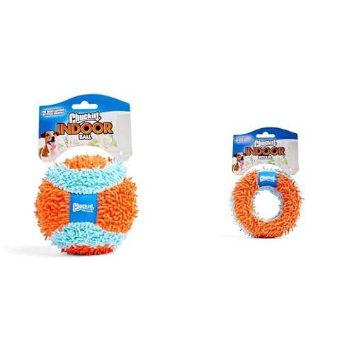 Chuckit Indoor Dog Toy Bundle - 4 75 Inch Fetch Ball and Roller Interactive Boredom Relief Toys Orange