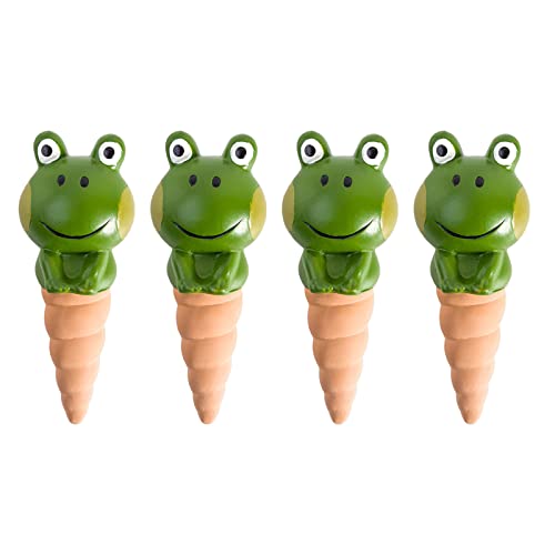 4pcs Frog Watering Globes Self Watering Spikes Automatic Waterer Irrigation Drippers For Pots Plant Reservoir