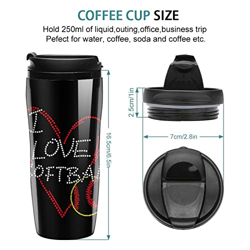 Baseball Lover Heart Reusable Plastic Insulated Cup Double Wall Coffee Mug Fashion Travel Tumblers With Lid 350Ml #TOP2