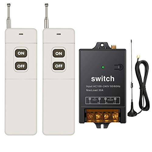 dstfuy Remote Control Switch,1500M Long Distance,AC 110V/120V/240V /40A Relay Wireless RF Switch for High Power Water Pump Motor Lighting Electrical Equipment.(4900FT 110V)