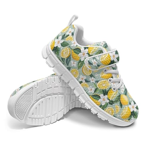 Kids Lightweight Athletic Running Shoes Girls Breathable Mesh Tennis Shoes Hook and Loops Strap Non-Slip Sneakers SizeUS 11-15